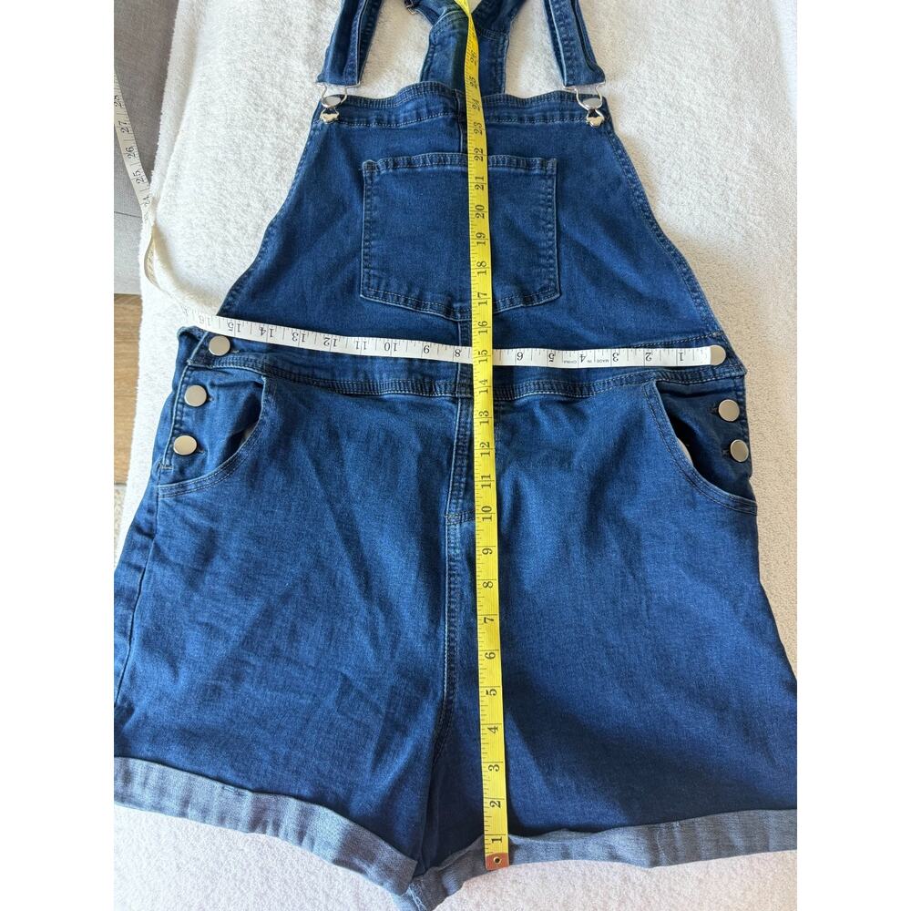 Vintage Inspired Cotton Blend Denim Overall Romper XL Blue Shortalls Utility - Picture 7 of 9